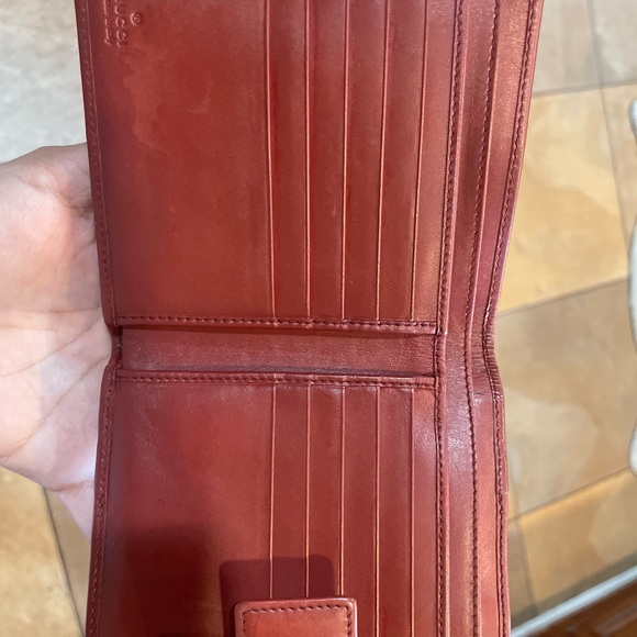 GUCCI RED LEATHER WALLET - Picture 5 of 7